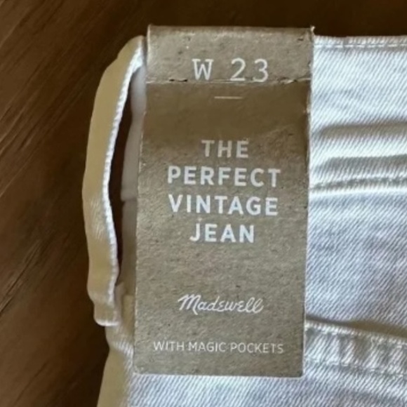 Madewell The Perfect Vintage Jean Tile White | High-Rise Straight Leg | Size 23 - Picture 6 of 11
